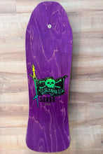 Load image into Gallery viewer, 40th Anniversary Purple Autographed Kevin Staab Pirate Skateboard Deck SOLD OUT!
